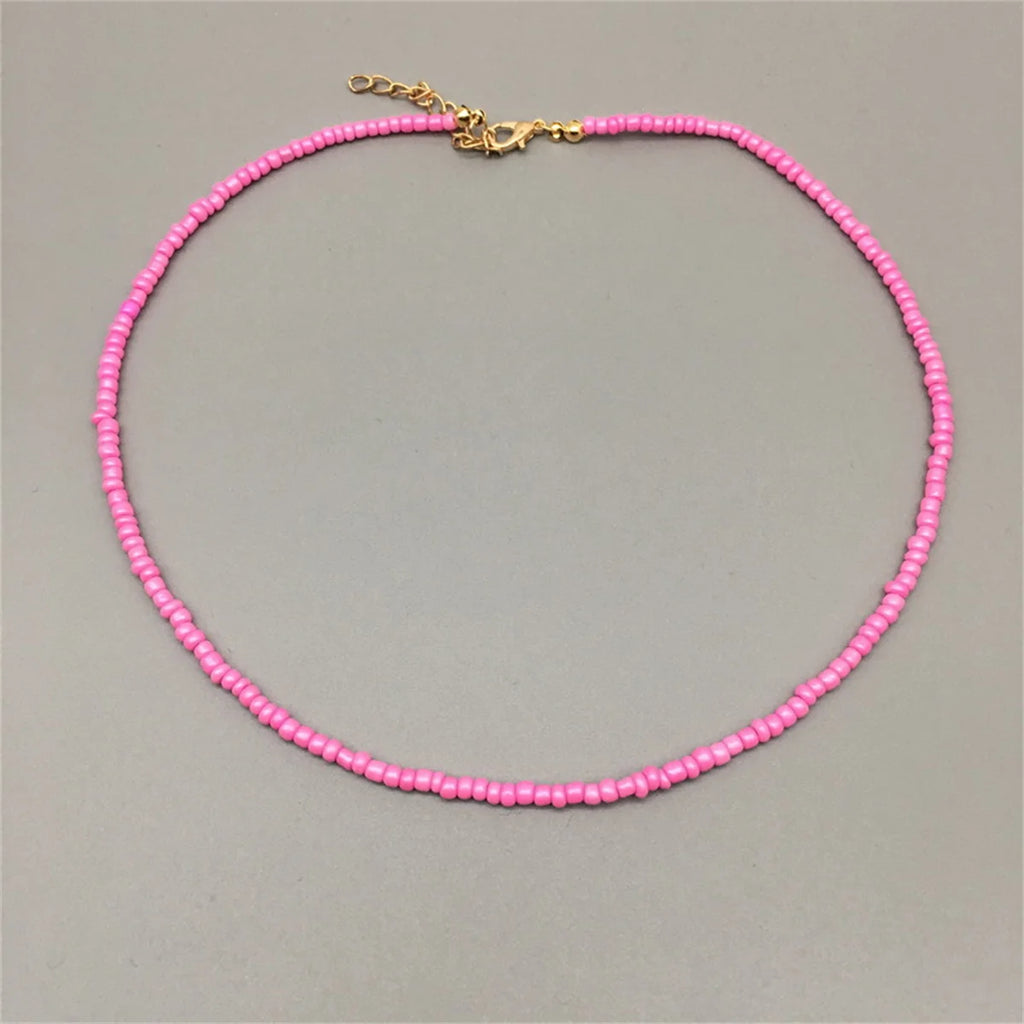 Handmade Necklace for Girl and Women Colorful Seed Beads Cute Romantic Choker Jewelry Gift Friend White Black Fashion Necklace