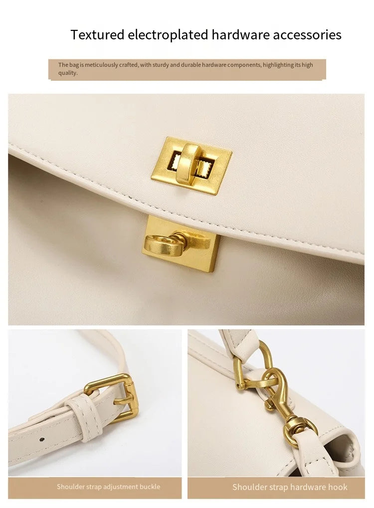 Fashionable Women's Bags, Textured Shoulder Bags, Large-Capacity Tote Bags, High-End Commuter Bags, Water-Repellent Crossbody Bags, Solid Color Handbags, Horizontal Square Casual Bags