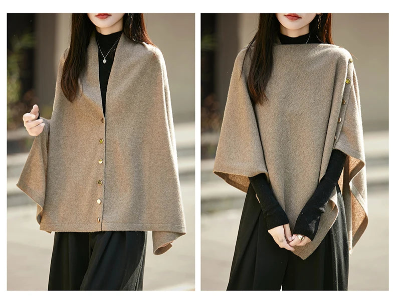 WinvyNee Winter Women's Long Solid Shawl Wraps 100% Wool Scarf Women Luxury Buttons Warm Thick Soft Scarves for ladies G1673004