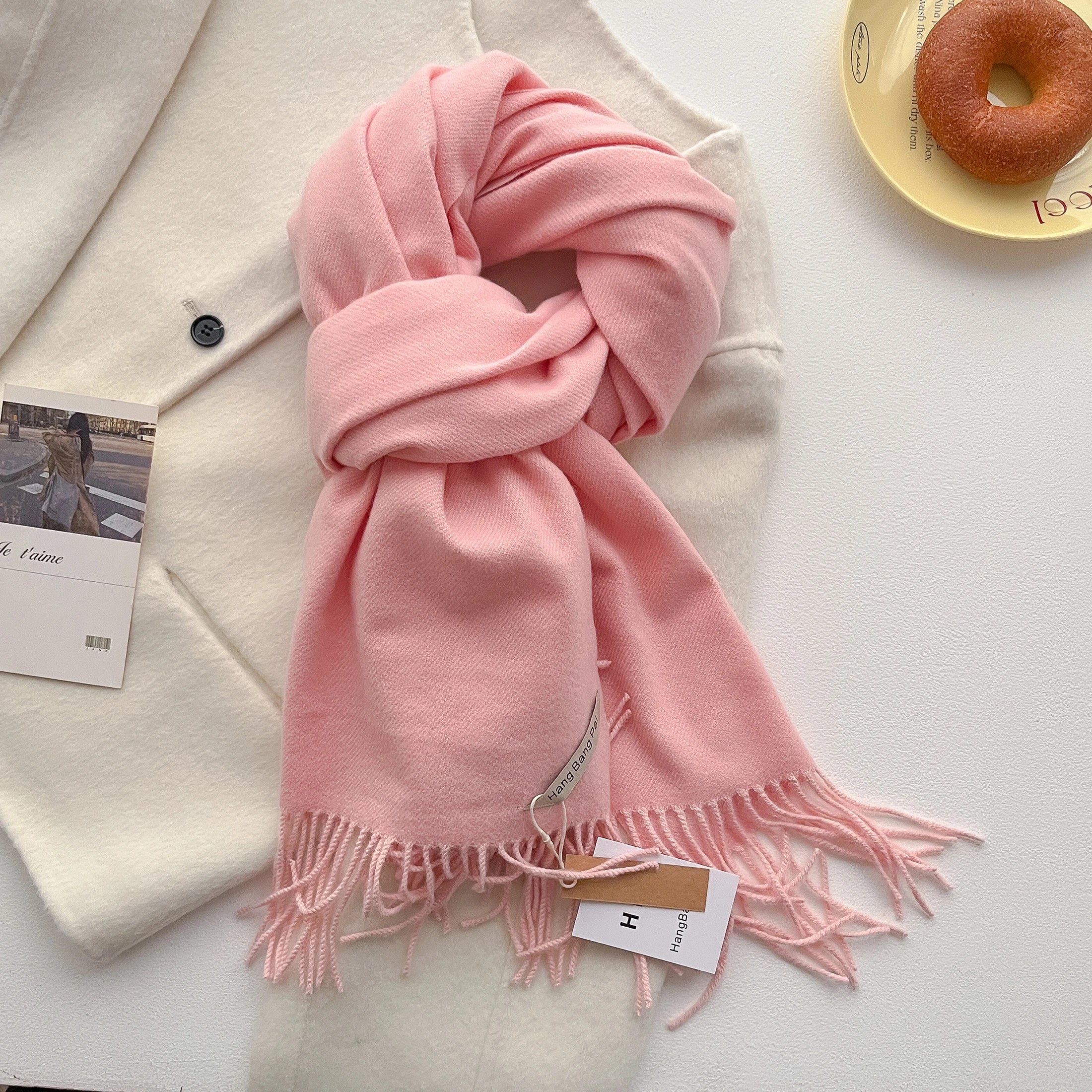 2025 New Winter Wool Scarf For Women Long Warm Cashmere Scarves Hijab Solid Lady Shawl Wrap Female Pashmina Bandana Head Scarfs