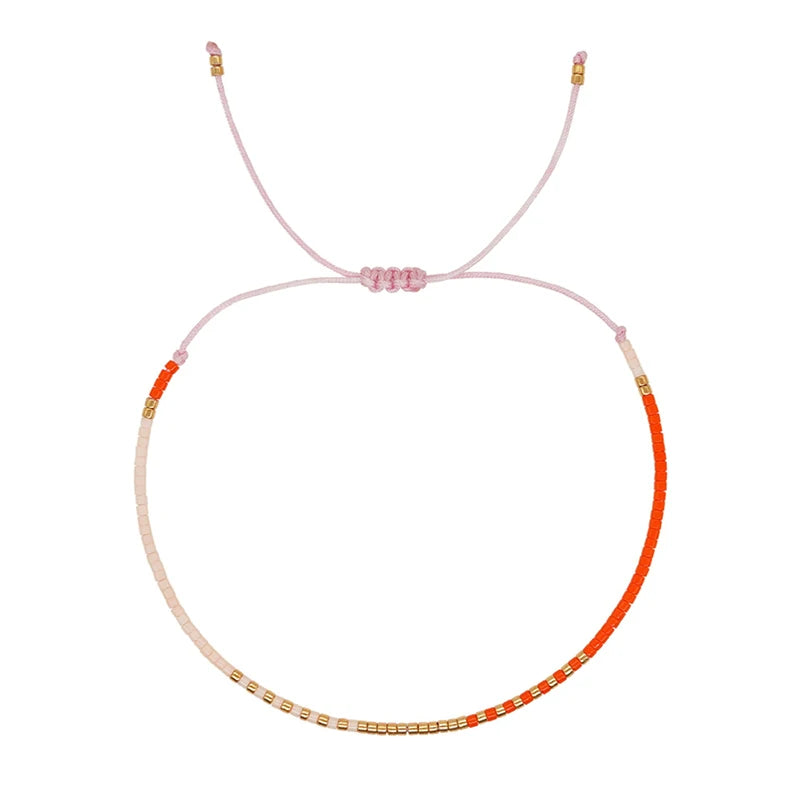 Simple Handmade Beaded Bracelets For Women Girls Bohemian Style Colorful Adjustable Bracelet Jewelry