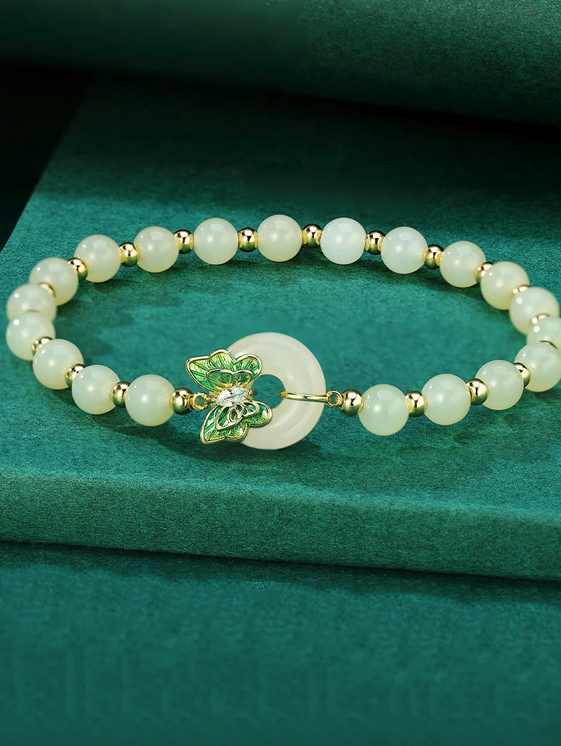 Women's Handmade Bracelet Round Beads With S925 Silver Gold-Plated Enamel - Multiple Styles Straight For Birthday Gift