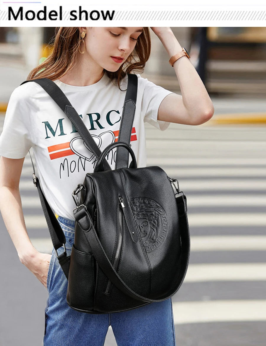 Fashion Backpack Women Casual Waterproof School Bags For Teenage Girl Multi Function Shoulder Bag New Travel Rucksack Knapsack