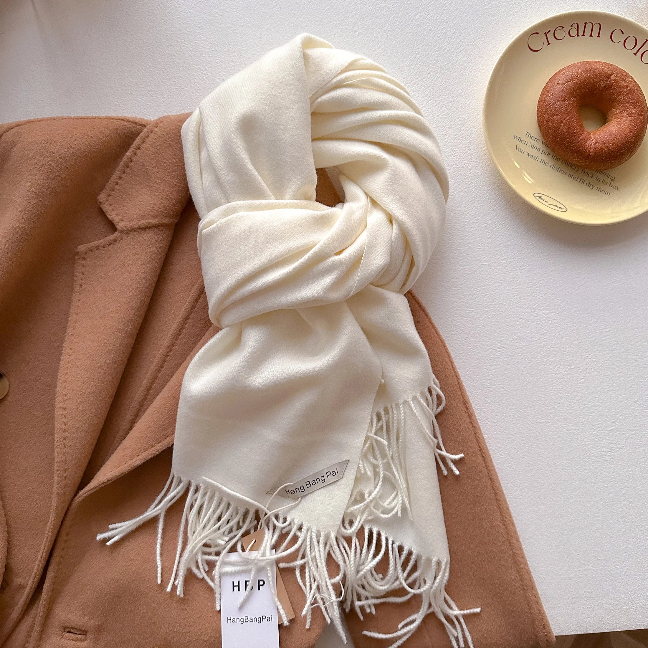 2025 New Winter Wool Scarf For Women Long Warm Cashmere Scarves Hijab Solid Lady Shawl Wrap Female Pashmina Bandana Head Scarfs