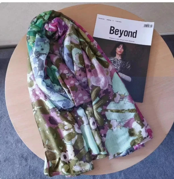 scarf  for woman brand luxury scarf elegant womens shawl silk scarves woman Autumn and winter classic print high-end scarf