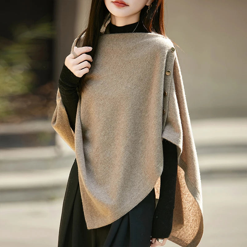 WinvyNee Winter Women's Long Solid Shawl Wraps 100% Wool Scarf Women Luxury Buttons Warm Thick Soft Scarves for ladies G1673004