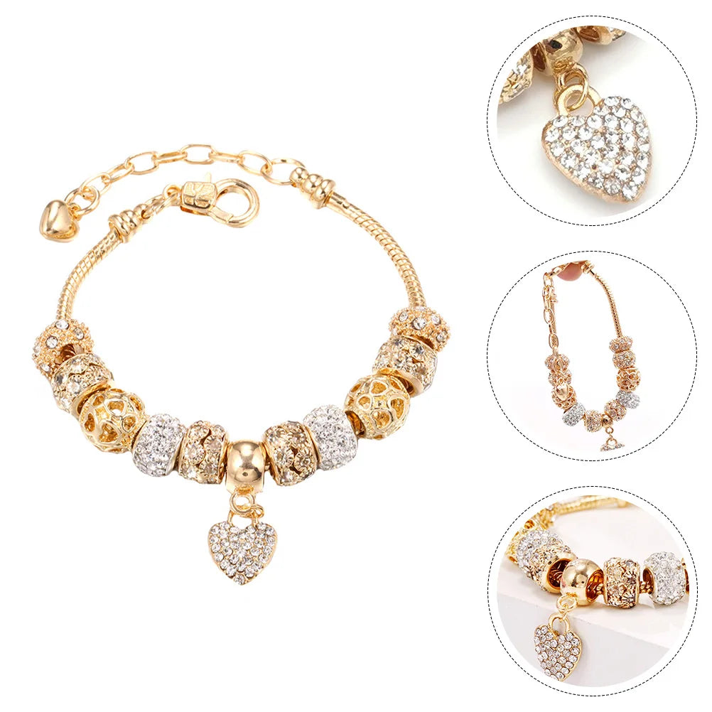 Heart Charm Bracelet Bracelets for Women Fashionable Cuff Chain Jewelry Alloy Mother Woman