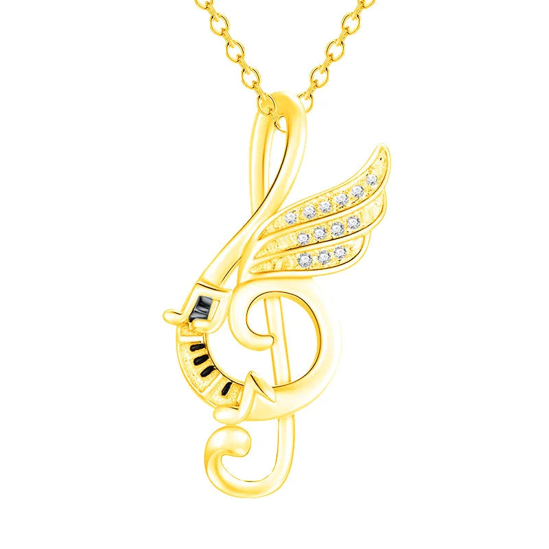 Exquisite Note Necklace for Women Creative Design Treble Clef Pendant Clavicle Chain Choker DIY Jewelry Accessories Party Gift