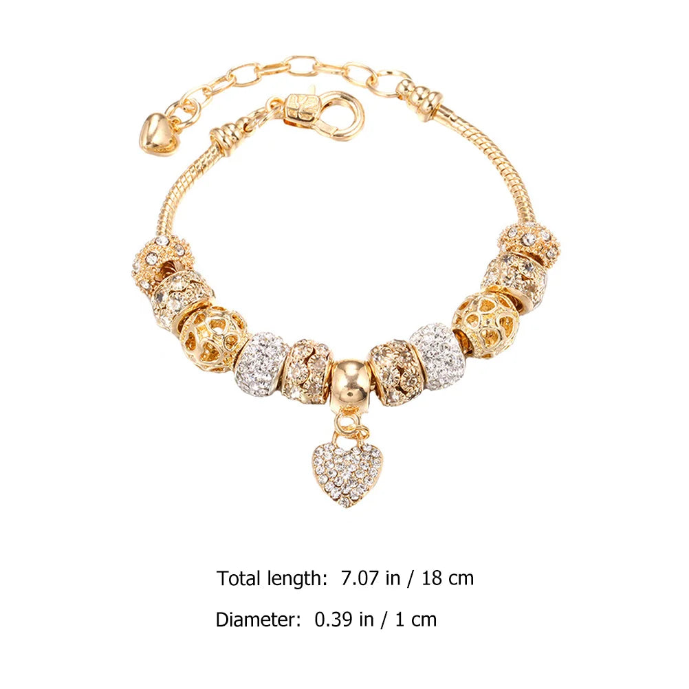 Heart Charm Bracelet Bracelets for Women Fashionable Cuff Chain Jewelry Alloy Mother Woman