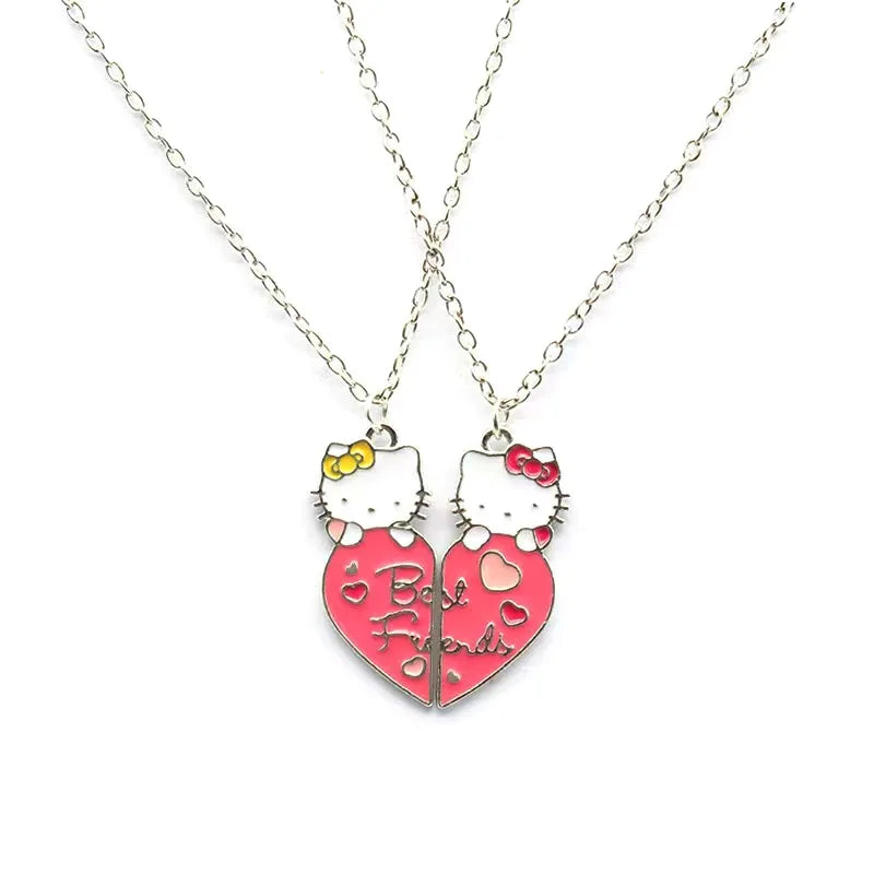 Sanrio Hello Kitty Cute Cartoon Student Kawaii Sweet Creative Fashion Versatile Accessories Couple Best Friend Color Necklace