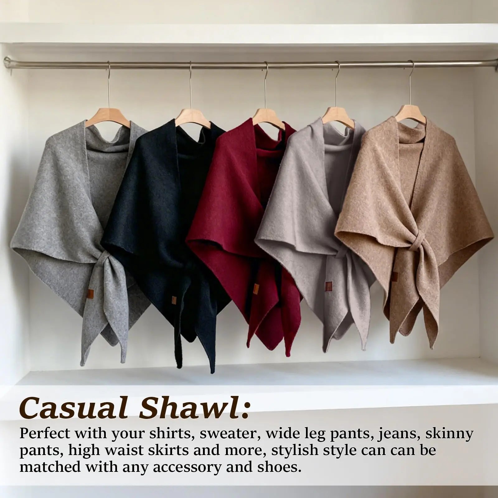 Winter Shawl for Women Elegant Retro Triangle Knitted Scarf Shawl Cardigan Single Shoulder Top Sweater Fashion Versatile Shawl