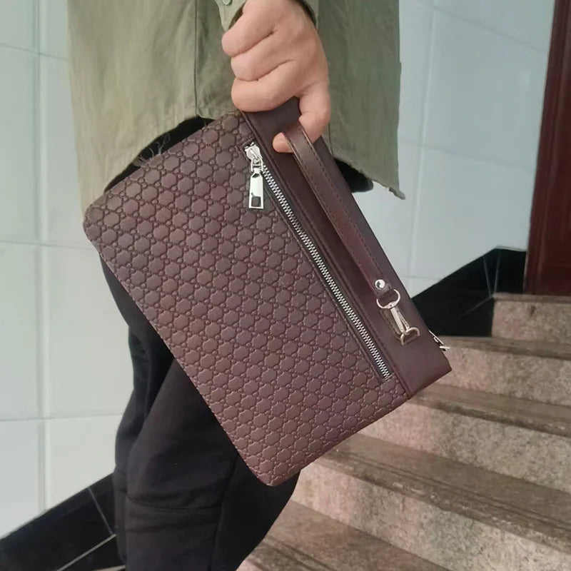 Fashion Business Men Day Clutch Phone Bag High Quality PU Leather Money Handbag Fashion Clutch Bags Casual Male Cardholder Case
