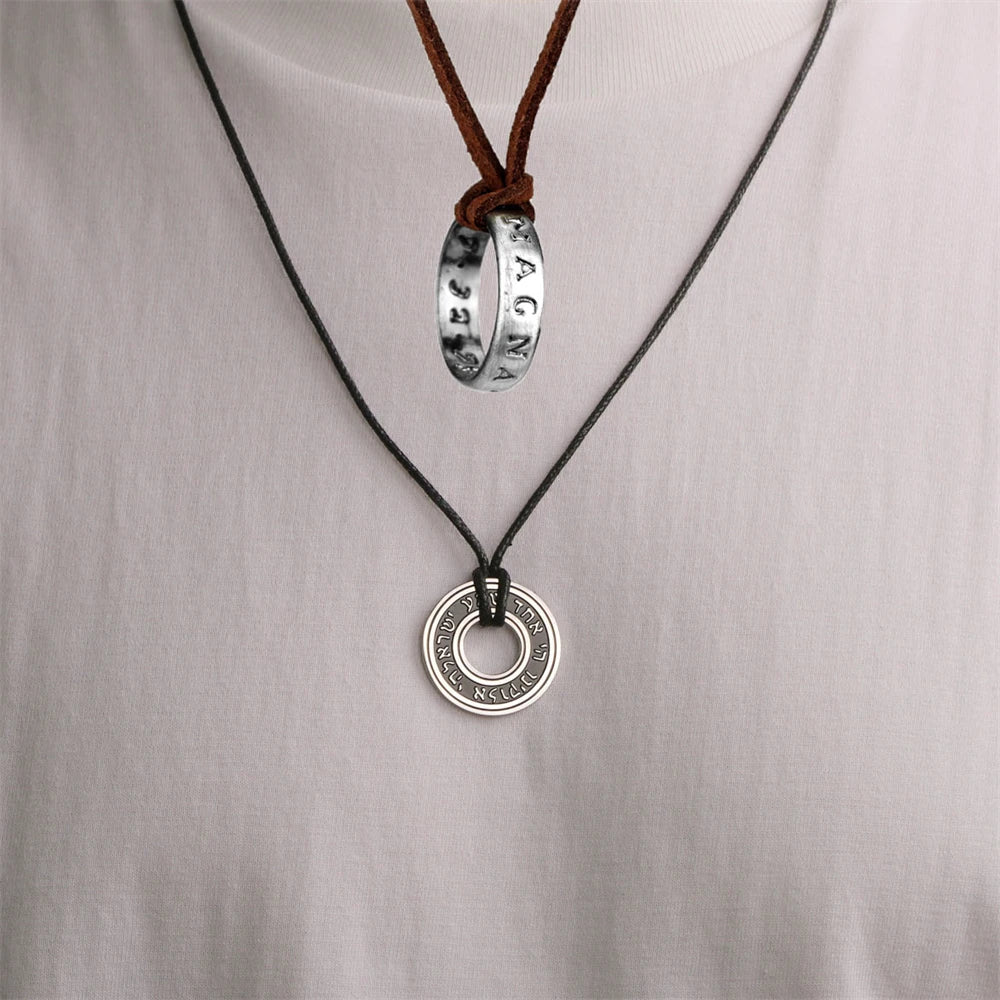 Movie Game Uncharted 4 Necklace Nathan Drake Cosplay Ring Leather Code Ancient Vintage Pendant Jewelry Prop