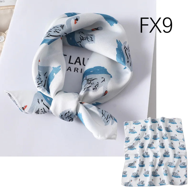 Women scarf  50*50cm Square Skinny Retro Head small size silk hair scarves NeckerChief office lady print shawls foulard