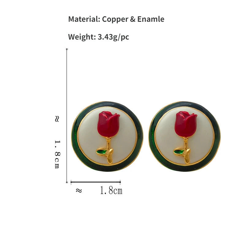 Fashion Jewelry  Elegant Temperament Flower Earrings For Women Girl Fine Accessories Gifts