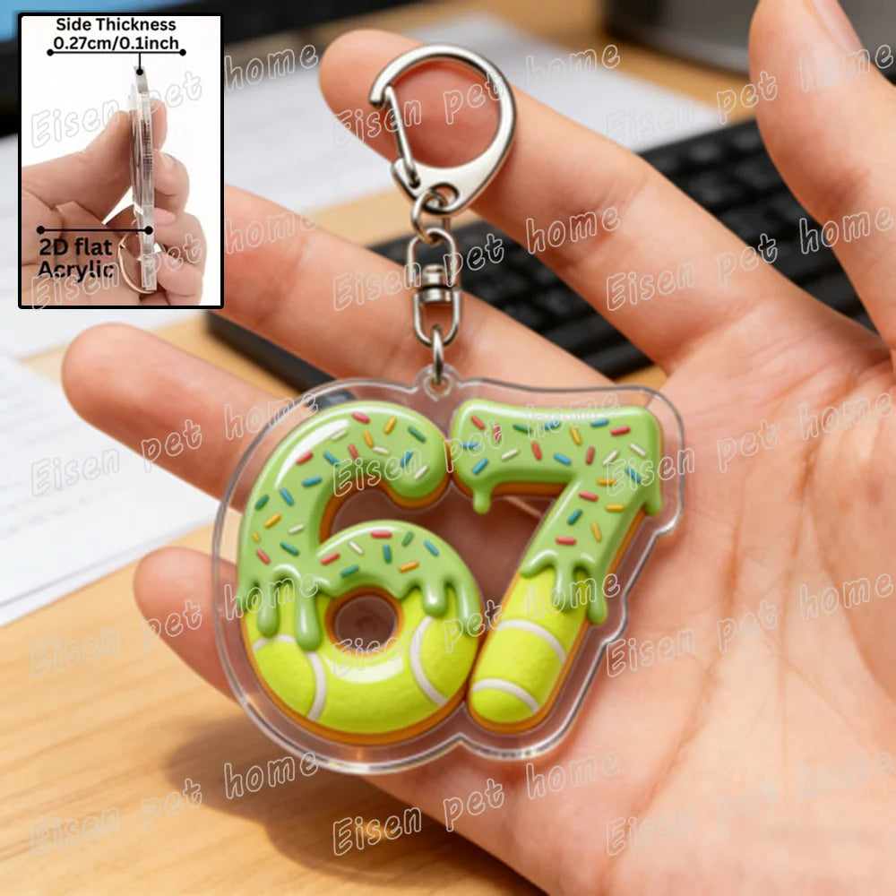 Funyy 67 Six Seven Keychain Accessories Bag 6 7 Meme Basketball Baseball Billiards 8 Keyrings Key Jewelry Gifts for BoyFriends