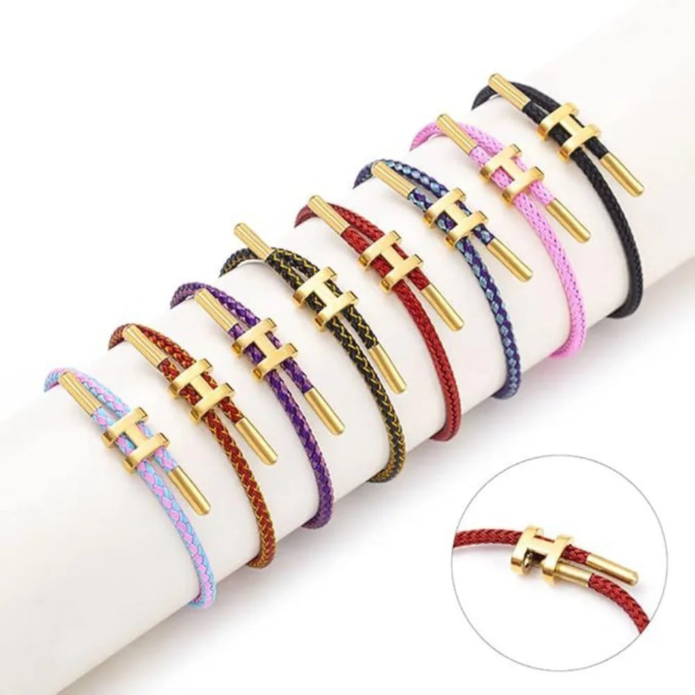 Bracelets for Women Adjustable Charm Bracelet, 14K Gold-plated Buckle Stainless Steel Wire Rope Women's Gift Jewelry