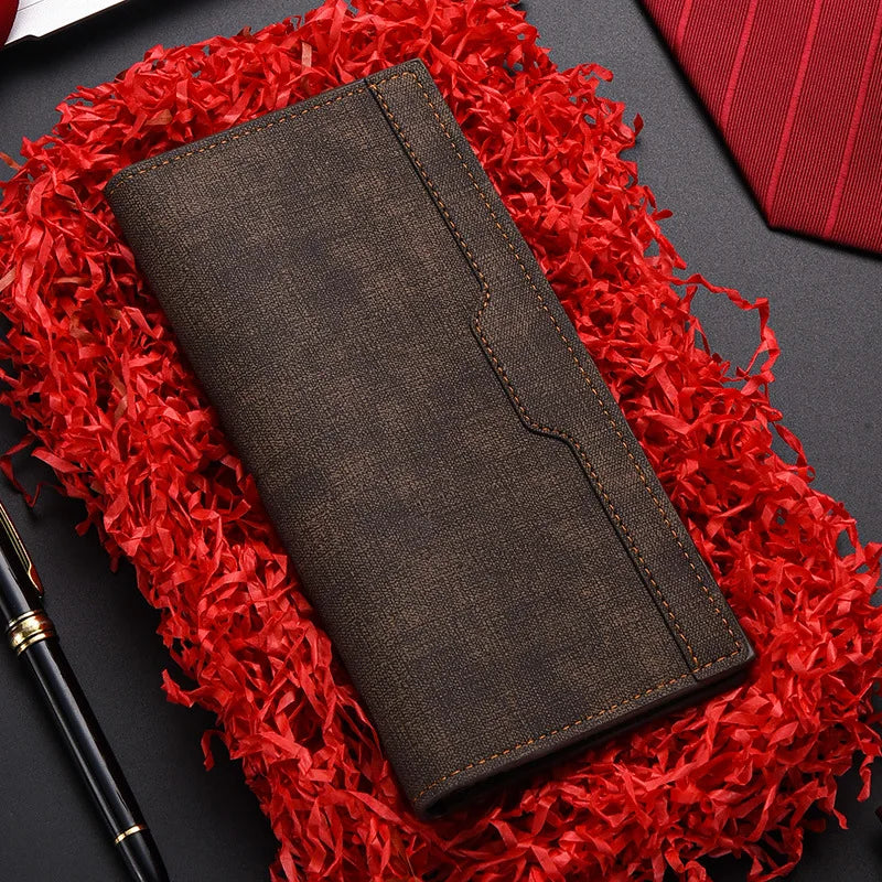 Men's Wallet Long Fashion Multiple Card Slots Men's Wallet Slim Long Thin Mens Luxury Wallet Designer Wallet Men with Coins Bag