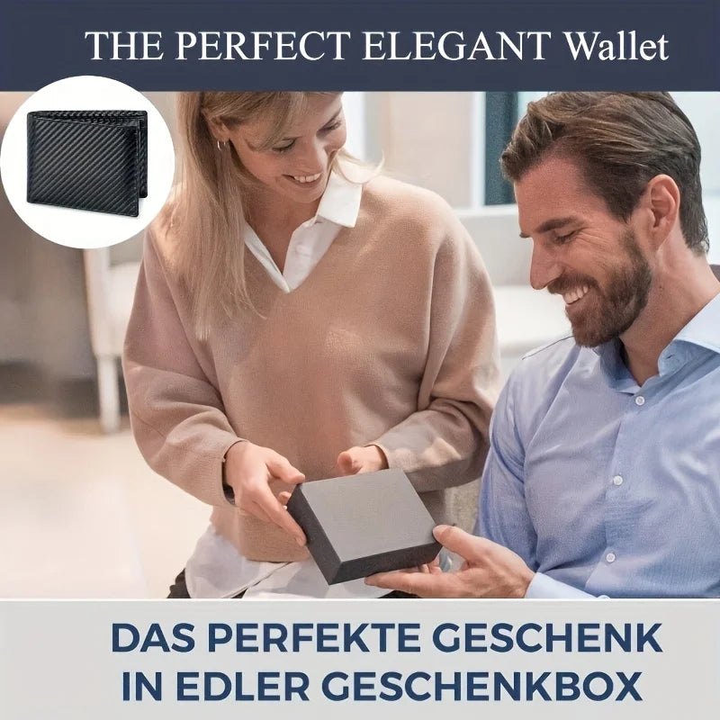 Wallet for Men - RFID Bifold Wallets with 9 Credit Cards 1 ID Window Slim Minimalist Front Pocket Gift For Men