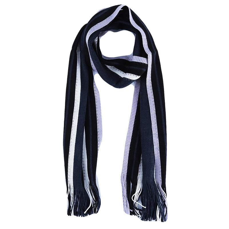 Men's Scarf Winter Comfortable Soft Warm Wool Windbreak Cold-proof Youth Fashion Casual Stripe Male Knitted Scarf