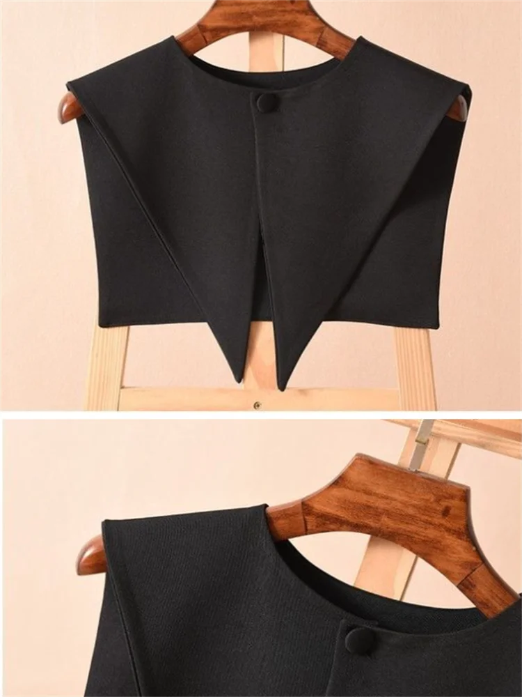 Women's Outerwear Shawl Pointed Collar Decorative Versatile Navy Collar Faux Collar Scarf Hollow Out Shawl Elegant Wraps