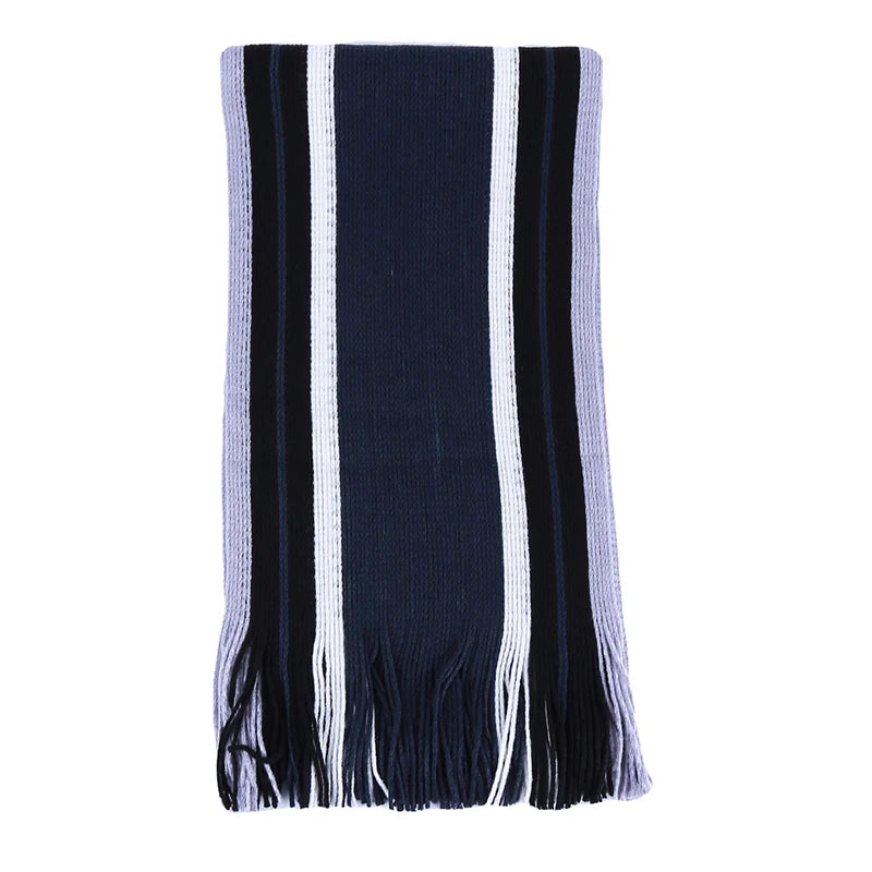 Men's Scarf Winter Comfortable Soft Warm Wool Windbreak Cold-proof Youth Fashion Casual Stripe Male Knitted Scarf