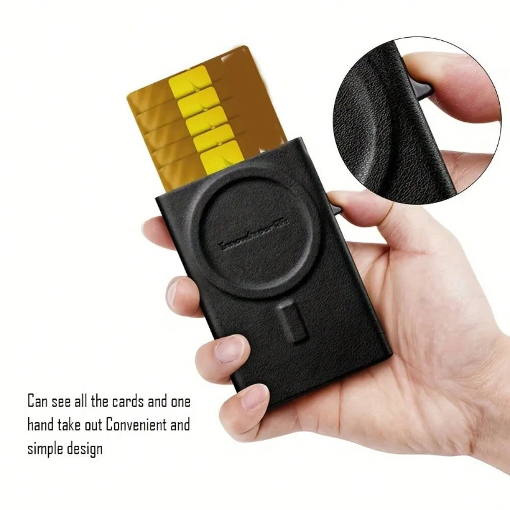 Slim Wallet for Men - Minimalist Mens Wallet Pop up Card Holder with RFID Blocking and Money Pocket Wallets Stealth Wallet Gifts