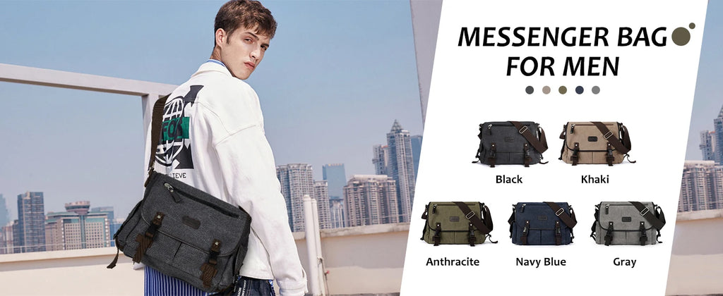 Messenger Bag for Men,Fashion School Bag Large Laptop Bag for Daily Use ,Multi-Functional Shoulder Bags Large Chest Daypack