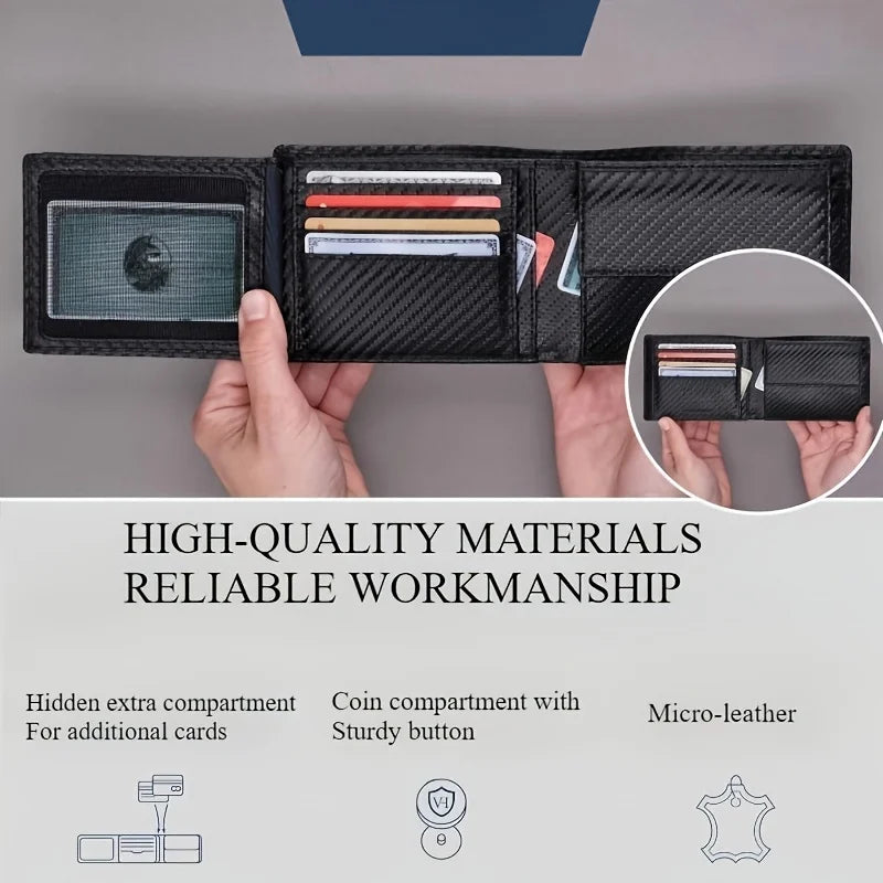 Wallet for Men - RFID Bifold Wallets with 9 Credit Cards 1 ID Window Slim Minimalist Front Pocket Gift For Men