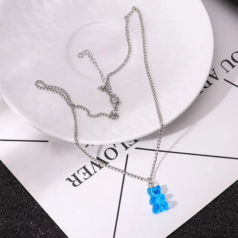 Necklace For Women Cute Girls Animal Sweet Heart Butterfly Fashion Party Rap Gummy Bears Blade