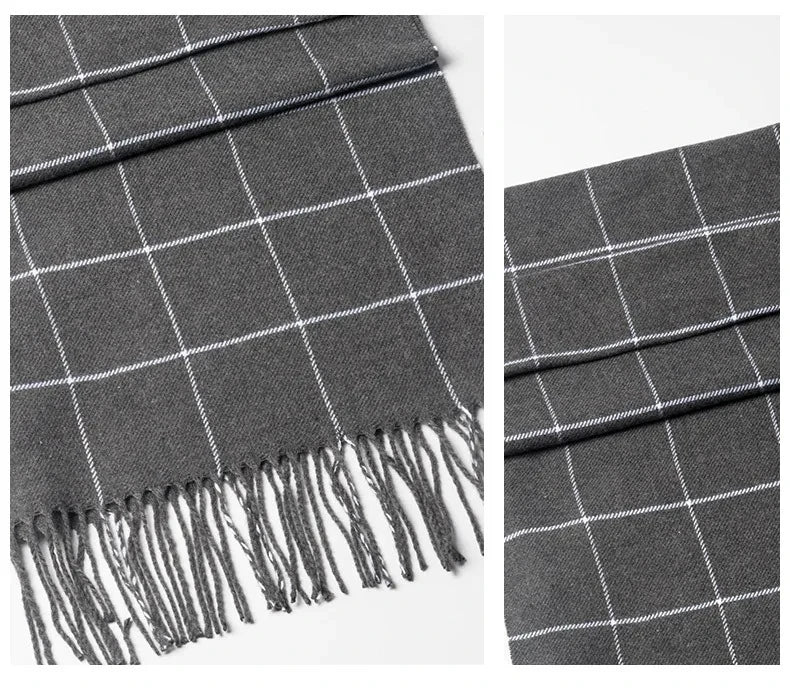 2023 New Winter Men Scarf Keep Warm Cashmere Scarves Casual Brand Designer Pashmina Neckerchief Tassel Business Shawl Wrap