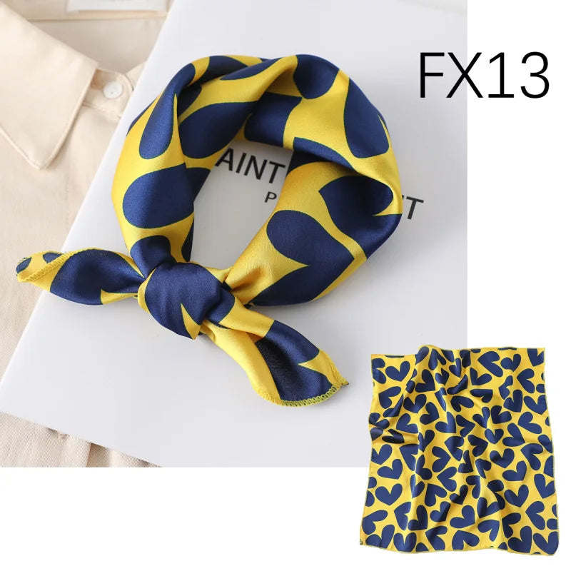 Women scarf  50*50cm Square Skinny Retro Head small size silk hair scarves NeckerChief office lady print shawls foulard