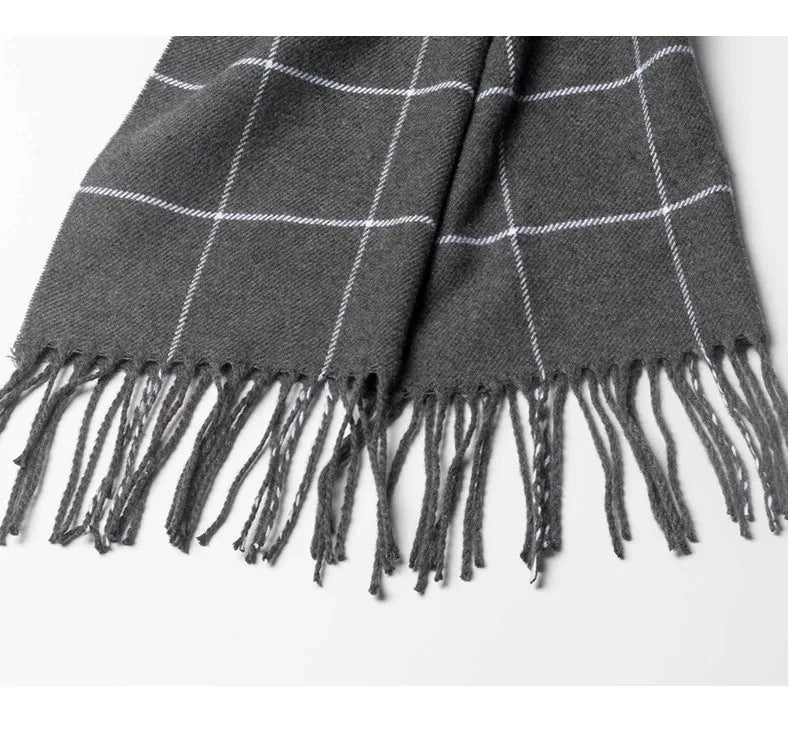 2023 New Winter Men Scarf Keep Warm Cashmere Scarves Casual Brand Designer Pashmina Neckerchief Tassel Business Shawl Wrap