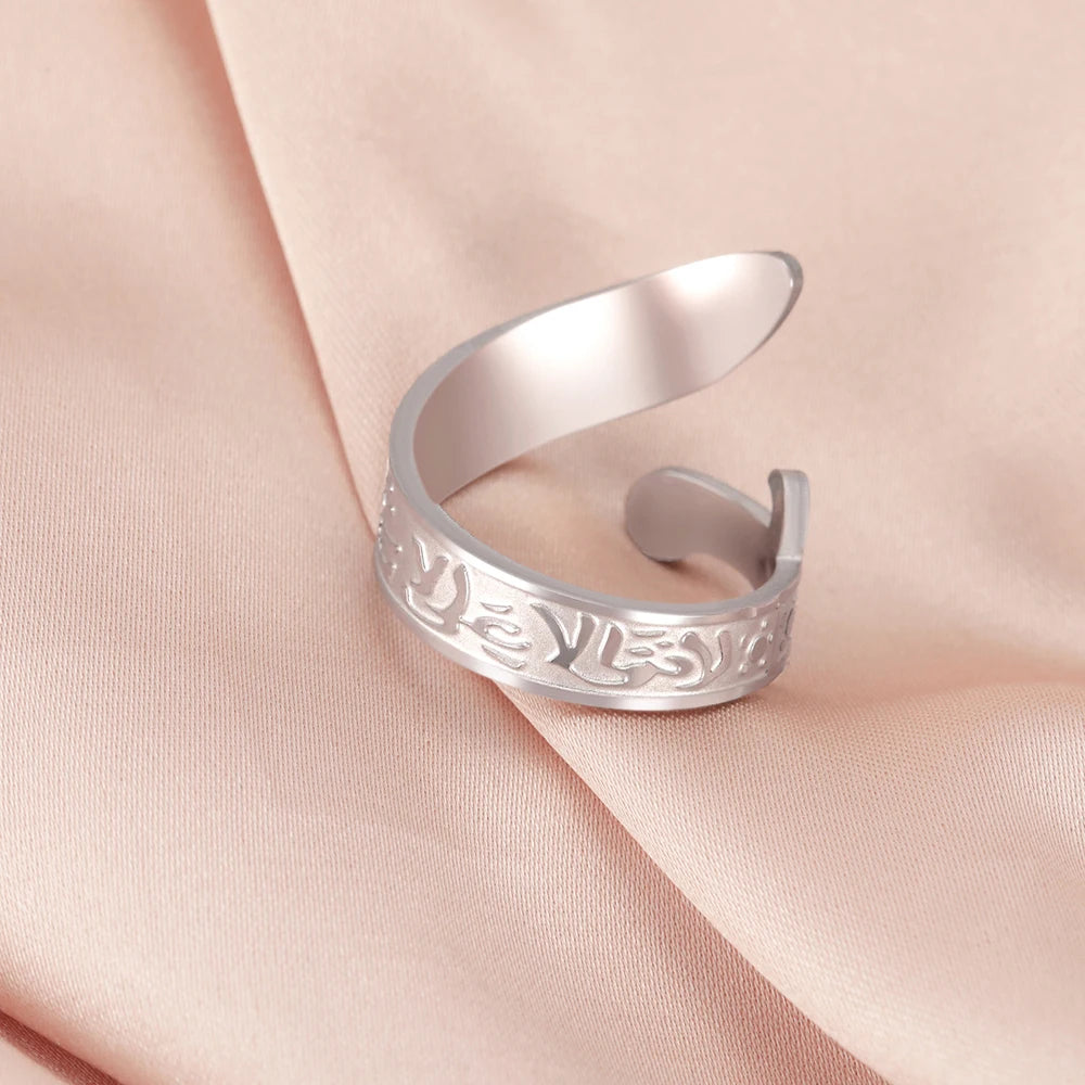 Dawapara Imam Ali Zulfiqar Sword Jewelry Set Arabic Necklace Ring Islamic Muslim Jewelry Stainless Steel  Religious Gift