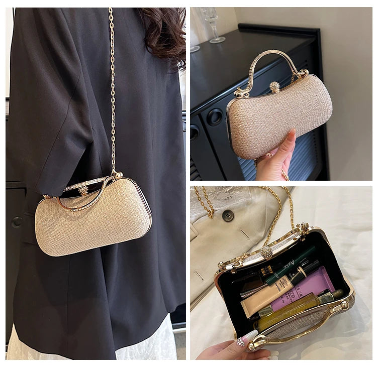 Evening party bags: This year, there is a trend for sophisticated and feminine women's bags. There are simple buttoned small bag