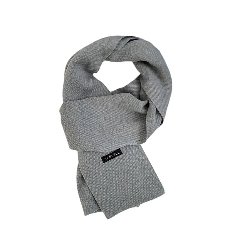 Men's scarf new winter pure black middle-aged and elderly versatile men's scarf youth British style scarf shawl