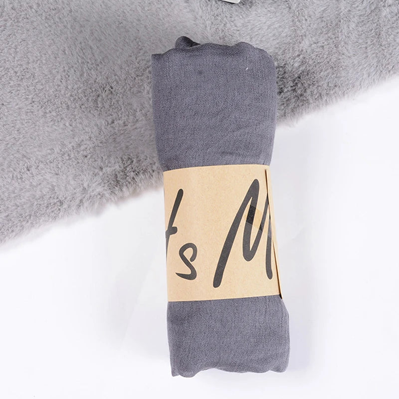 Women's Windproof Scarf Shawl Wearable Blanket Luxury Autumn And Winter Solid Color Cotton Warm Headscarf Gift