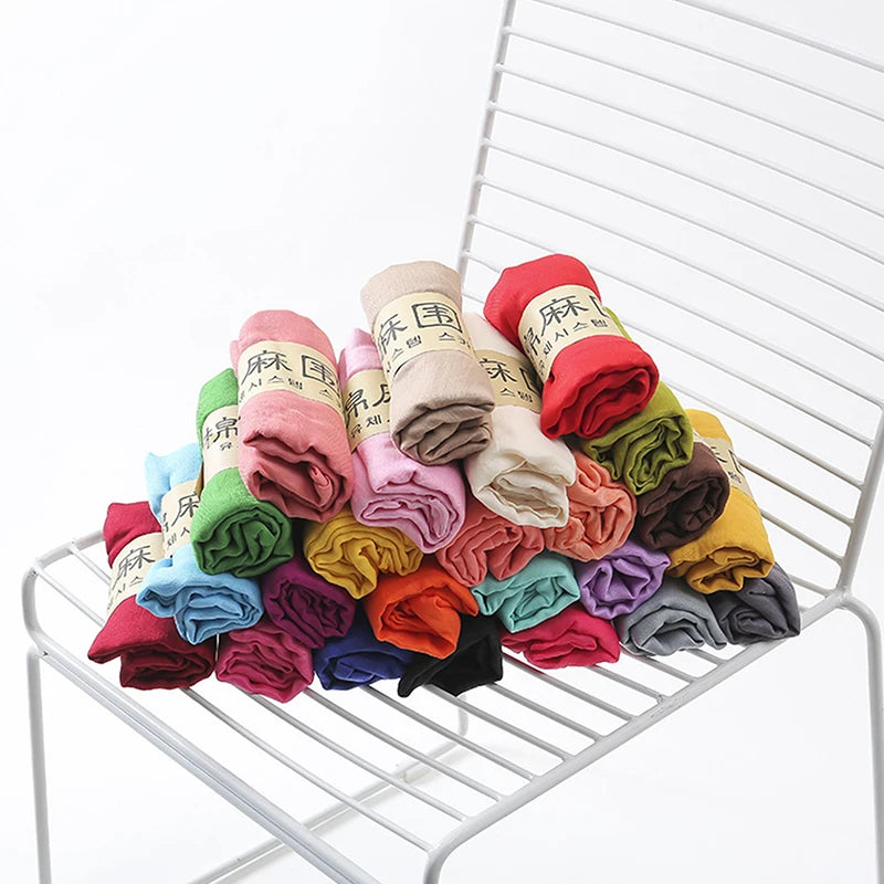 Women's Windproof Scarf Shawl Wearable Blanket Luxury Autumn And Winter Solid Color Cotton Warm Headscarf Gift