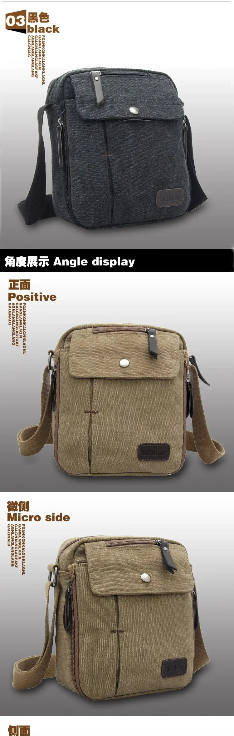 2024 Men's bags Canvas bag fashion men messenger bags high quality brand bolsa feminina shoulder bags Shoulder strap handbags