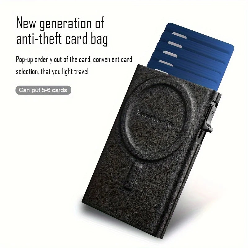 Slim Wallet for Men - Minimalist Mens Wallet Pop up Card Holder with RFID Blocking and Money Pocket Wallets Stealth Wallet Gifts