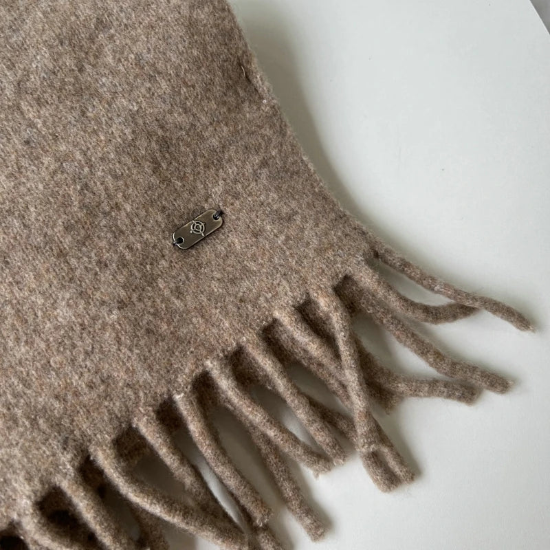 Women New Scarf Autumn Winter Pure Color Scarve Femme Knitted Fashion Shawl Unisex For Women