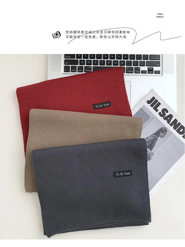 Men's scarf new winter pure black middle-aged and elderly versatile men's scarf youth British style scarf shawl