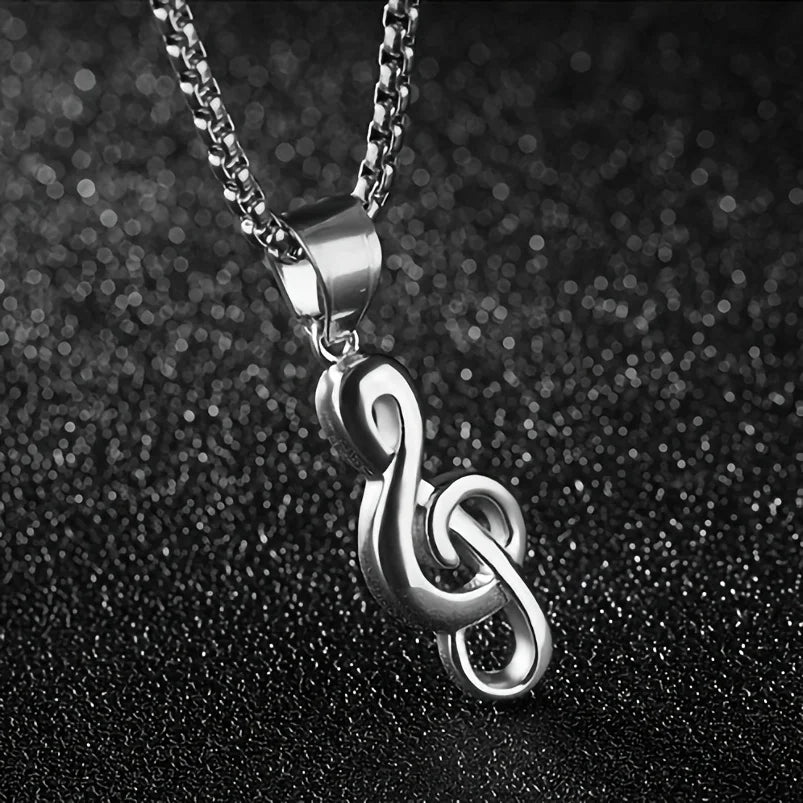1pc Musical Note Necklace for Men, Simple Creative Pop Music Pendant