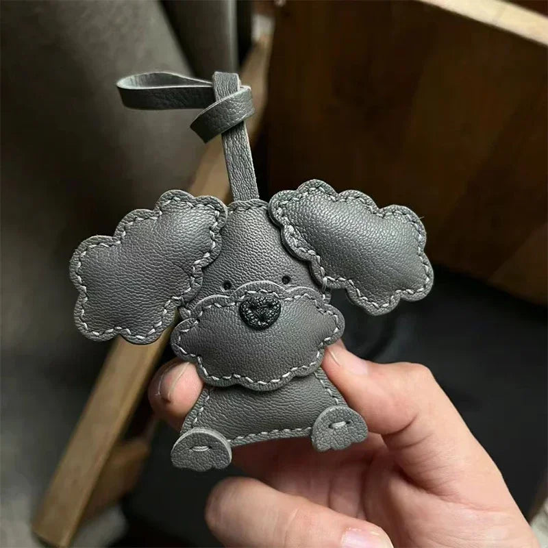 Luxury Design Genuine Leather Handmade Pendant Bag Accessories Cute Car Hangings Keychain Bag Charms Cute Animal Bag Decorations