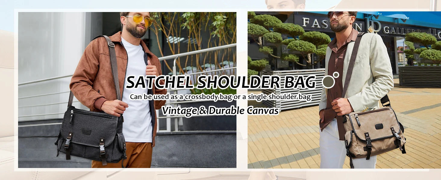 Messenger Bag for Men,Fashion School Bag Large Laptop Bag for Daily Use ,Multi-Functional Shoulder Bags Large Chest Daypack