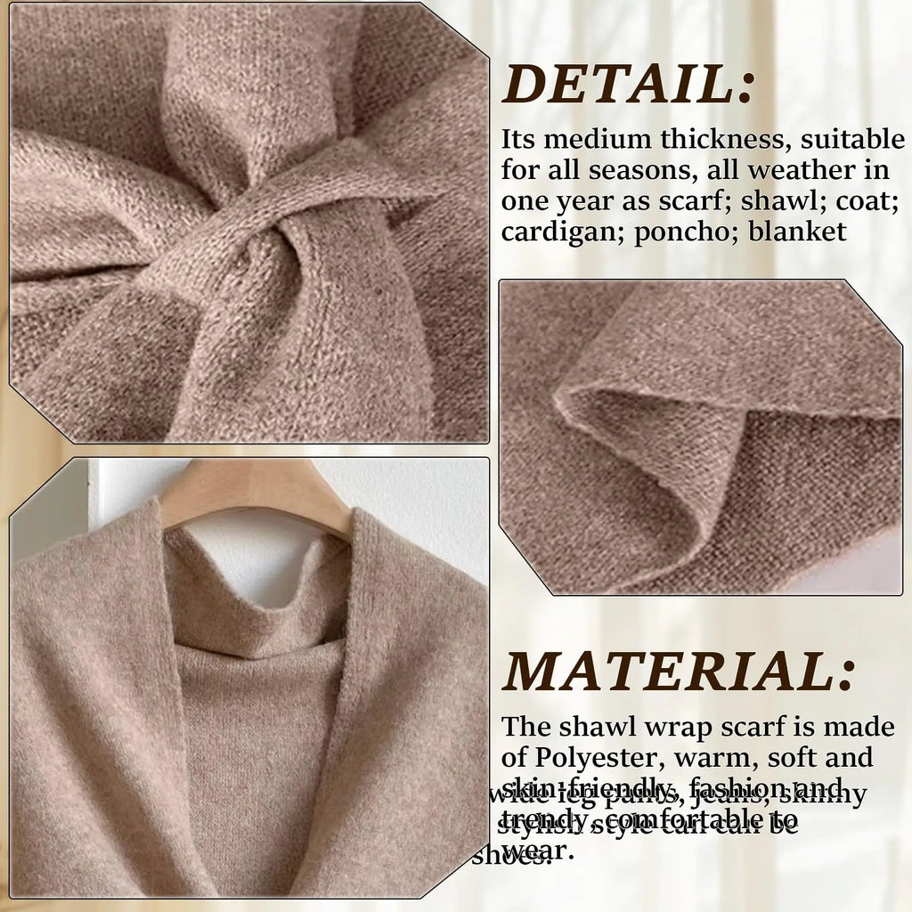 Winter Shawl for Women Elegant Retro Triangle Knitted Scarf Shawl Cardigan Single Shoulder Top Sweater Fashion Versatile Shawl