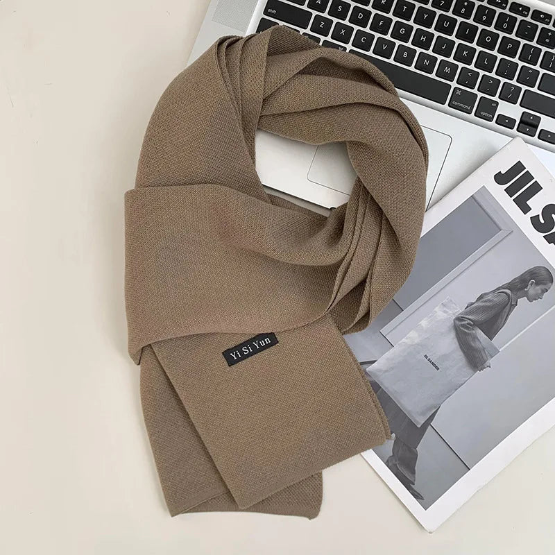 Men's scarf new winter pure black middle-aged and elderly versatile men's scarf youth British style scarf shawl