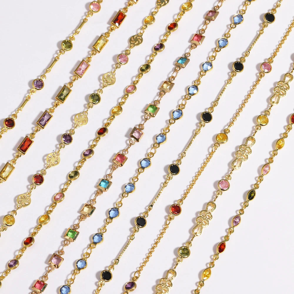 Elegant Zirconia Necklace 18K Gold for Women Colorful Zircon necklace Jewelry Fashionable Accessory for Ladies Golde necklace