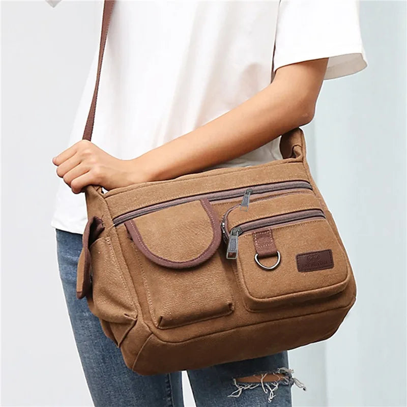 Men Canvas Shoulder Bags Casual Tote Travel Men's Crossbody Bag Luxury Messenger Bags Fashion High Quality Handbag
