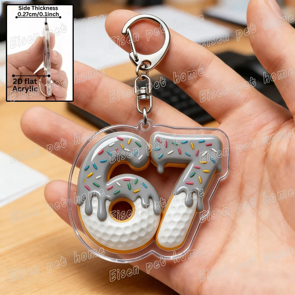 Funyy 67 Six Seven Keychain Accessories Bag 6 7 Meme Basketball Baseball Billiards 8 Keyrings Key Jewelry Gifts for BoyFriends